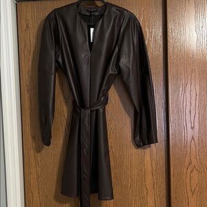 Banana Republic Brown Faux Leather Dress Small Tall NWT